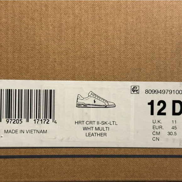 Polo by Ralph Lauren Cream and Burgundy Sneakers - Picture 4 of 4